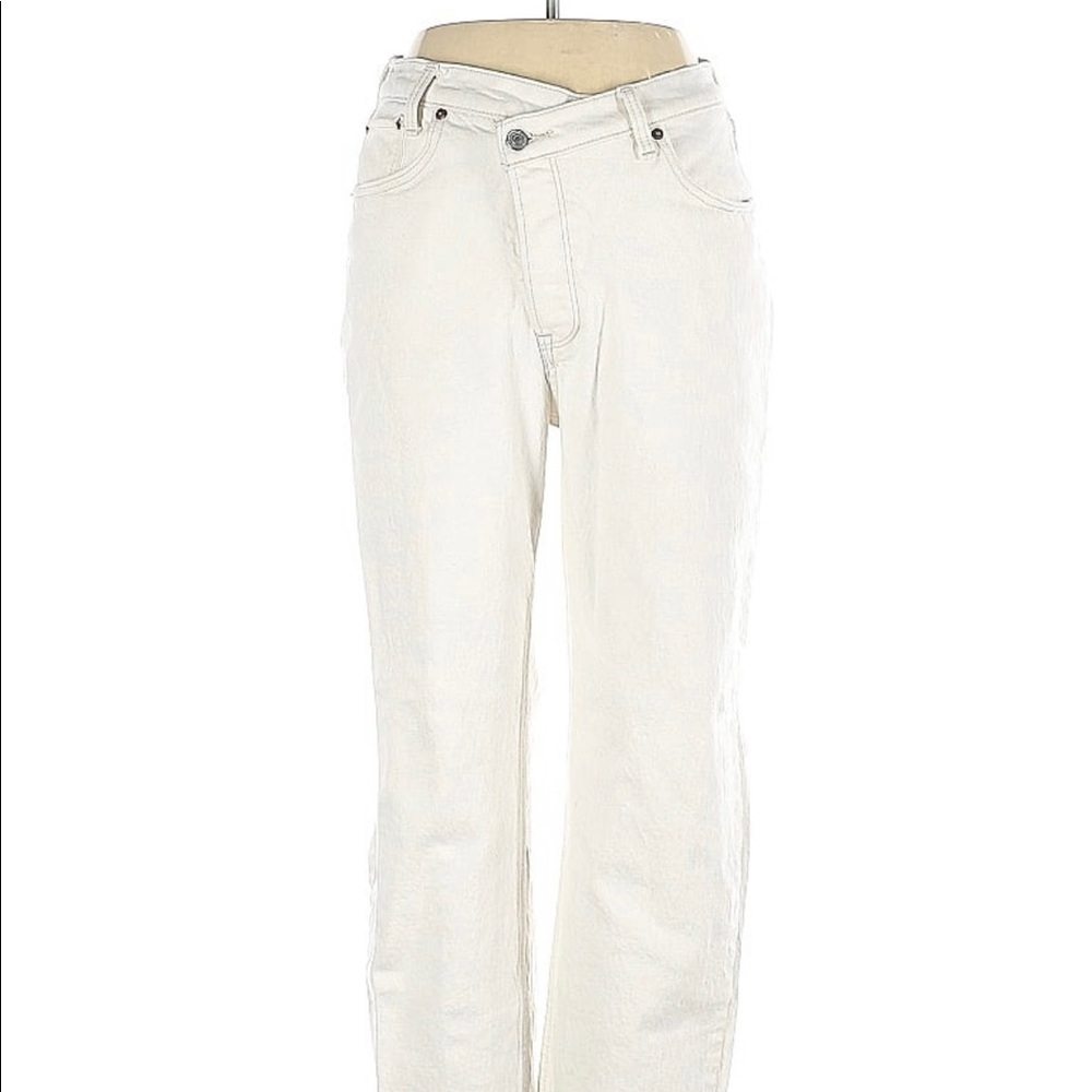 Abercrombie & Fitch The Dad High Rise Size 10 white jeans